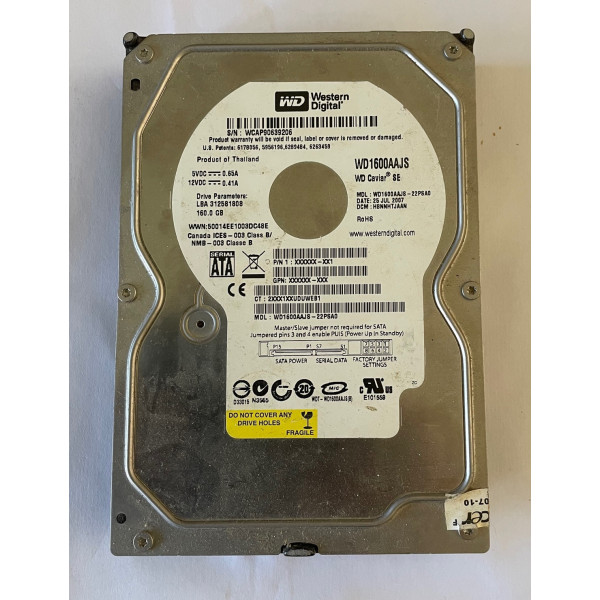 Disque dur 3,5" Western Digital 160Go Sata