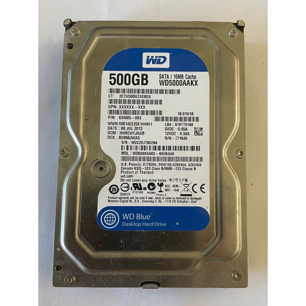 Disque dur 3,5" Western Digital 500Go Sata