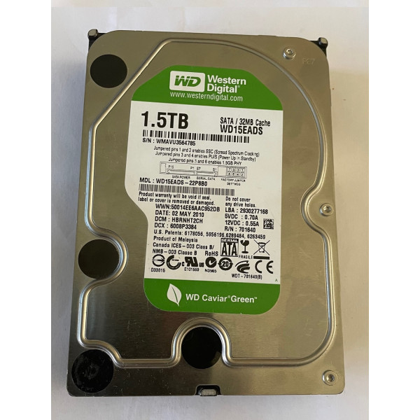 Disque dur 3,5 Western Digital 1,5To (1500Go) Sata