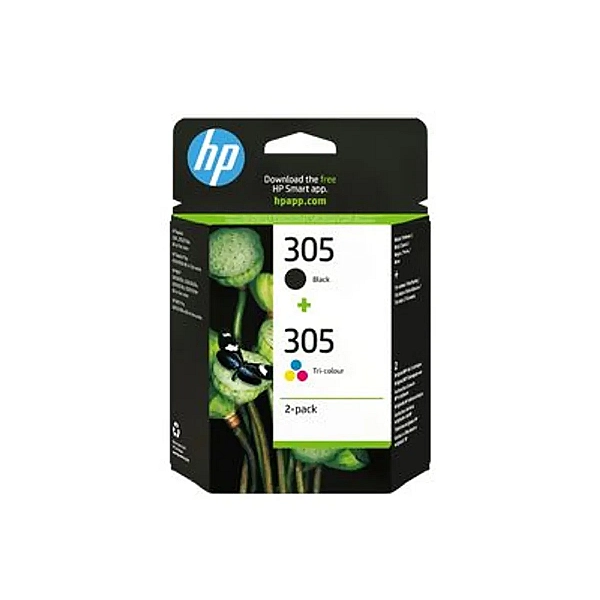 HP 305 - pack de 2 - noir, cyan, magenta, jaune - cartouche d'encre originale