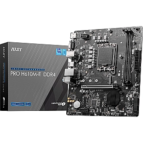Carte mère MSI Pro H610M-E DDR4, Micro-ATX - Intel de 14e, 13e et 12e gén., LGA 1700 - DDR4 3200MHz/MAX, PCIe 4.0 x16, M.2 Gen3