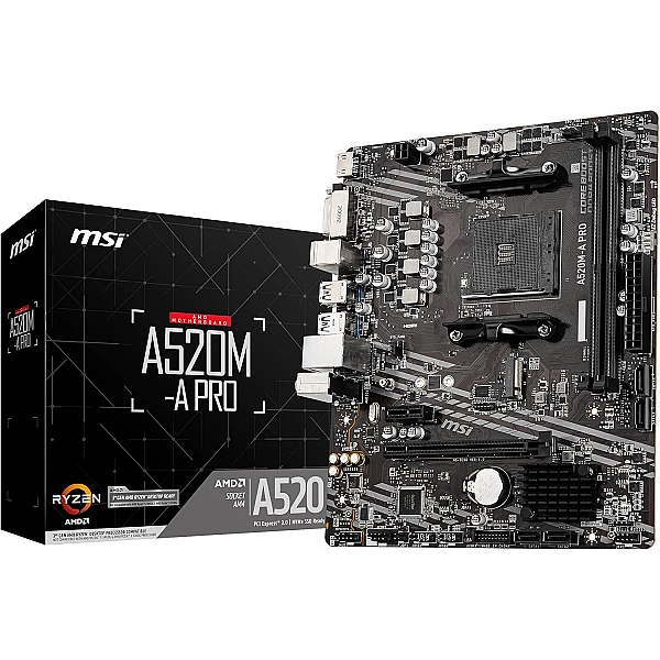 Carte mère MSI A520M-A PRO - Micro-ATX - Processeur AM4 - DDR4