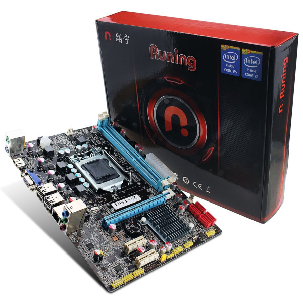 Carte mère Runing - Socket LGA1155,INTEL H61, DDR3, 2 Dimms 16GB,CROSSFIRE/SLI, Micro ATX