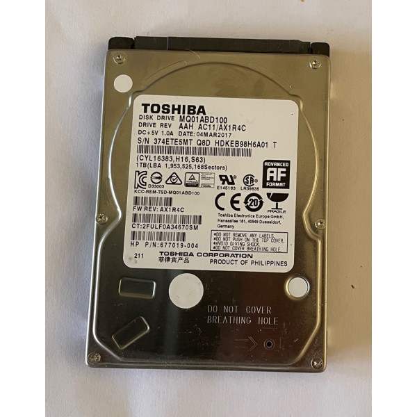 Disque dur 2,5" Toshiba 1To (1000Go) Sata